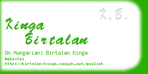 kinga birtalan business card